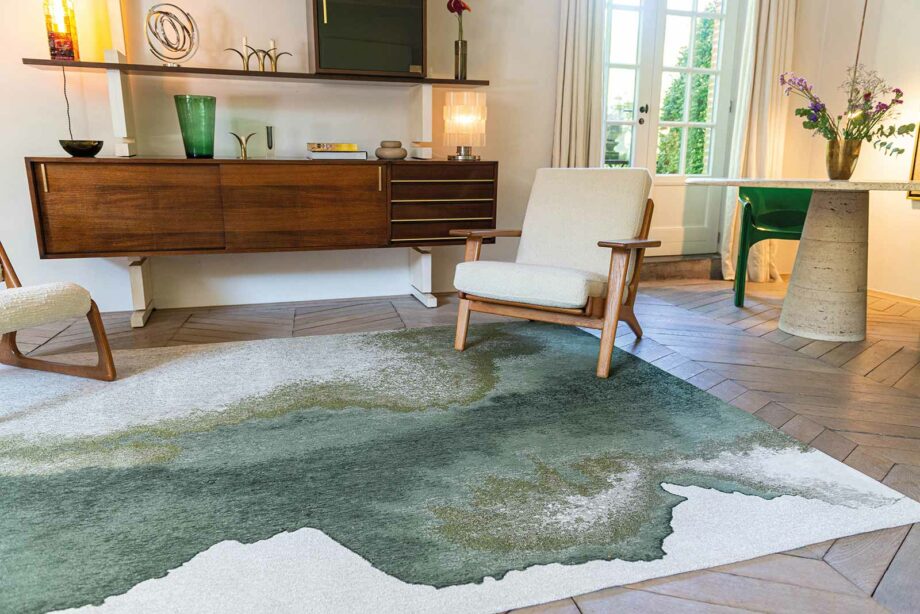 Louis De Poortere tapijt Meditation Lagoon 9331 PLAM GREEN interior 2