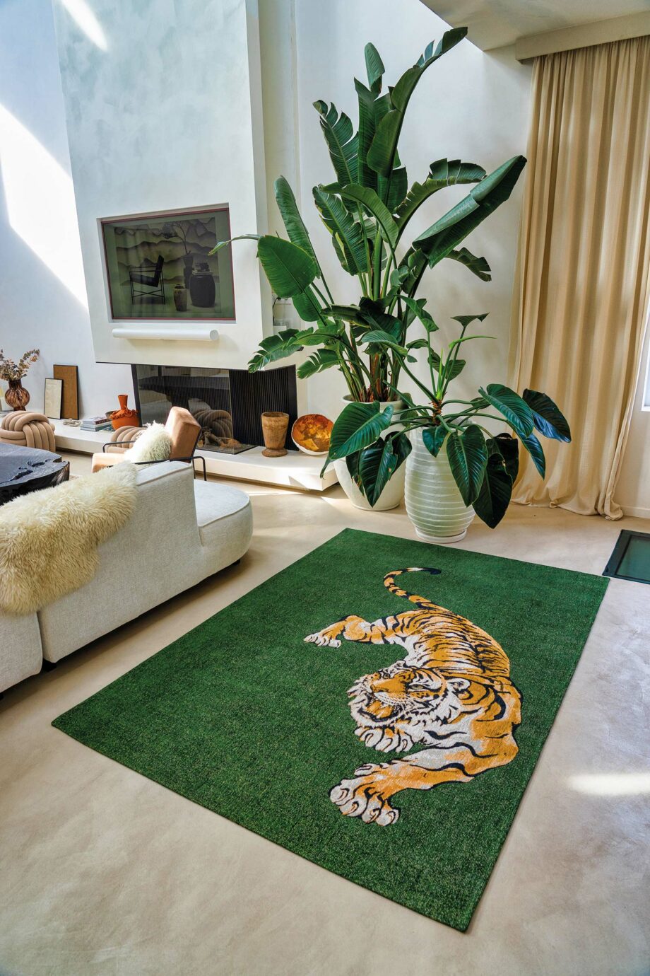 Louis De Poortere tapijt Pop 9388 Green On Fire interior 1